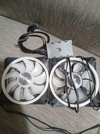 2 Ventole Corsair QL120 RGB con Lighting Node CORE