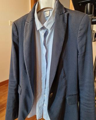 Giacca blu Zara con fodera
