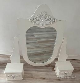 Specchio basculante trucco cassetti