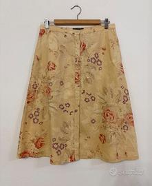 RALPH LAUREN Gonna beige rosa floreale, Lino