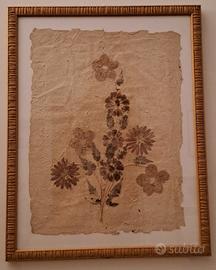 Quadro Vintage Erbario con Fiori Pressati