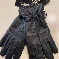 guanti donna in pelle neri sportivi foderati