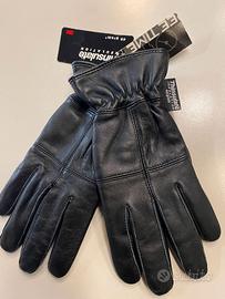 guanti donna in pelle neri sportivi foderati