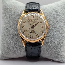 Orologio Silver Triple Calendar Fasi Lunari '50