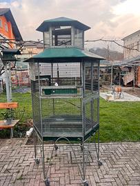 Grande Voliera zincata con ruote per canarini