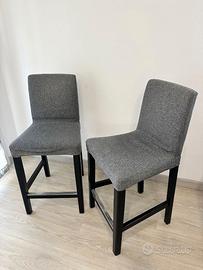 Sgabelli bar con schienale tessuto grigio