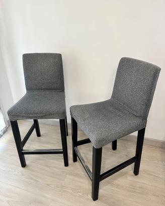 Sgabelli bar con schienale tessuto grigio