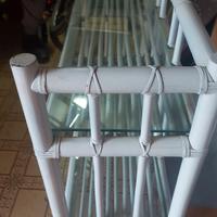 mobile portaoggetti legno midollino colore avorio