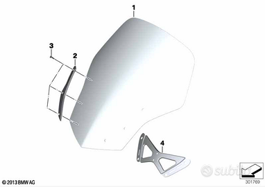 bmw k1200gt k1300gt k44 parabrezza originale