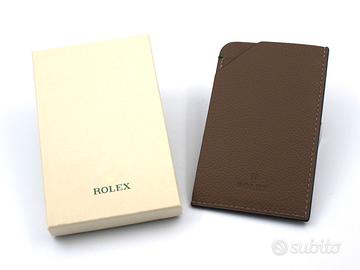 Rolex Portacarte Pelle Tortora Originale