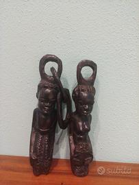 statuette etniche in legno africano 