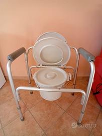 Sedia portatile per anziani con sedile wc