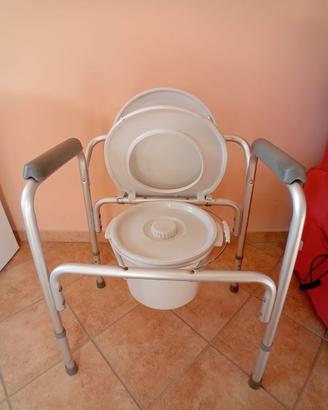 Sedia portatile per anziani con sedile wc