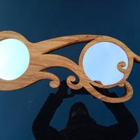 Specchio doppio legno di ulivo artigianale