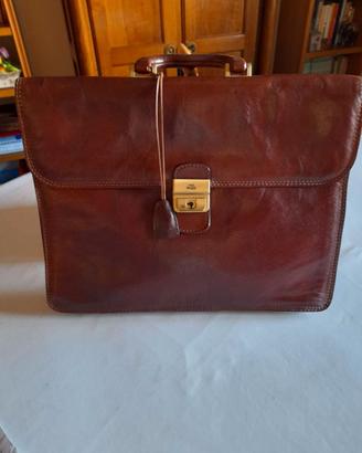 Cartella da uomo "The Bridge" in pelle marrone