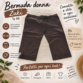 Bermuda donna Zuki marrone scuro Tg 46