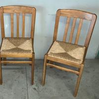 Sedia in legno con seduta in paglia