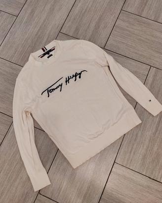 Maglione Tommy Hilfiger taglia L, colore bianco 