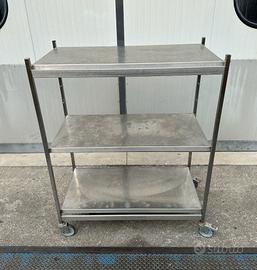 Carrello - scaffale in acciaio inox da 1220 mm