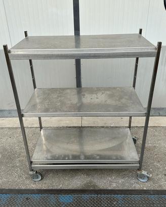 Carrello - scaffale in acciaio inox da 1220 mm