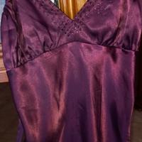 Top elegante vinaccia in raso con strass – Extyn