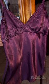 Top elegante vinaccia in raso con strass – Extyn