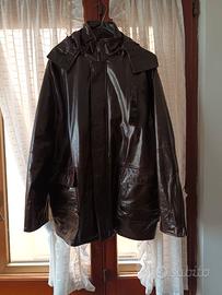 Giaccone in vera pelle color testa di moro GJ