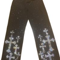 Jeans flared con brillantini