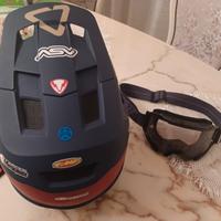 Casco da motocross/downhill comprensivo di mascher