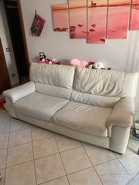 Divano letto in vera pelle