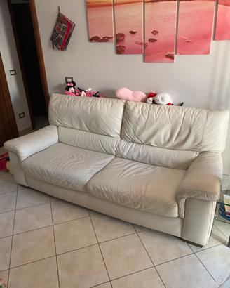 Divano letto in vera pelle