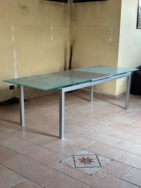 Tavolo estensibile con Piano in Cristallo Satinato