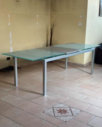 Tavolo estensibile con Piano in Cristallo Satinato