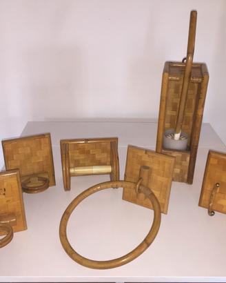 Set accessori bagno in bambù