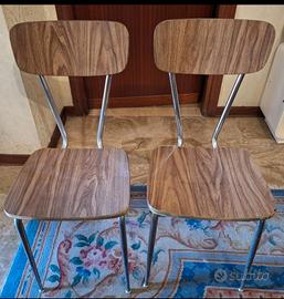 Coppia Sedie Vintage Cucina Anni 50 Cromate col