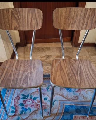 Coppia Sedie Vintage Cucina Anni 50 Cromate col