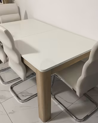 Tavolo 160x90 6 posti allungabile, con sedie