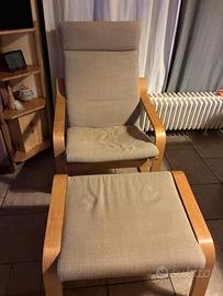 Poltrona con poggiapiedi