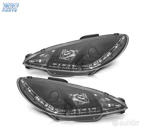 FARI PEUGEOT 206 98-08 LUCE DIURNA LED REALE FONDO