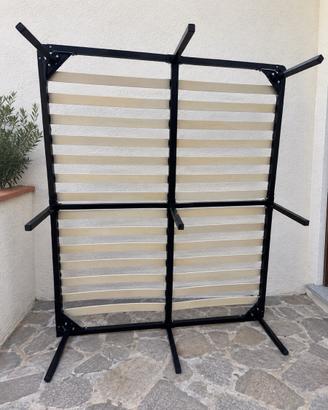 Rete letto a doghe con struttura in metallo
