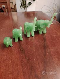 Set 4 elefantini verde vintage 