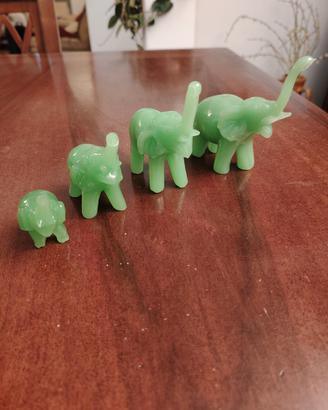 Set 4 elefantini verde vintage 