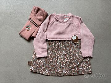 Set vestito + calzamaglia neonata 6 mesi