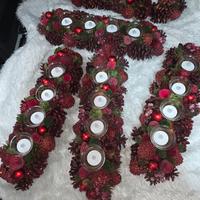 Decorazioni natalizie per centrotavola 5 portacand