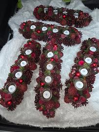 Decorazioni natalizie per centrotavola 5 portacand