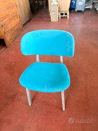 Sedia  velluto e legno