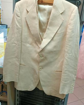 Completo giacca + gilet beige uomo Taglia 46 slim 