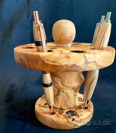 porta penne 8 spazi in legno di olivo