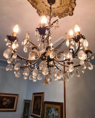 Lampadario a gocce, vintage. Anni 70/80.