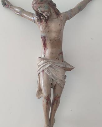 Antico Cristo Crocifisso cartapesta Arte Sacra